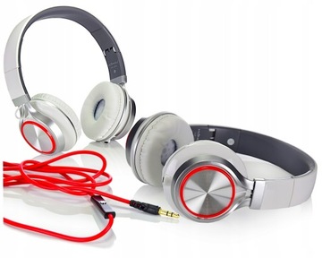 MODNE SŁUCHAWKI NAUSZNE PRZEWODOWE JACK 3.5mm STEREO AUDIO MP3 DO TELEFONU