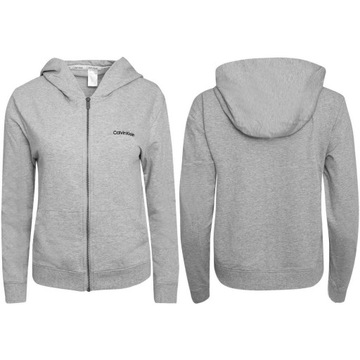 CALVIN KLEIN BLUZA DAMSKA FULL ZIP HOODIE GRAY rXS