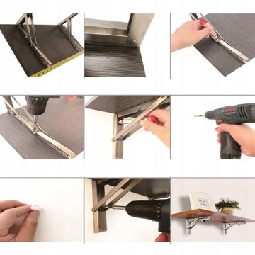 СКЛАДНАЯ ПОДДЕРЖКА ПОЛКИ 2X ПОДДЕРЖИВАЮЩАЯ РУЧКА 160 КГ