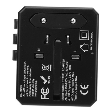 AC100V-240V 4 USB Универсальный портативный дорожный адаптер, международный