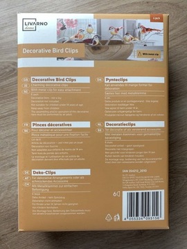 ЛИВАРНО для дома Декоративные ПТИЦЫ на клипсе - 6 шт. А