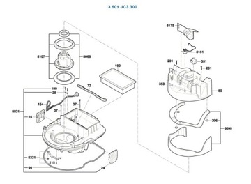 Filtr Odkurzacz BOSCH GAS55MAFC 300