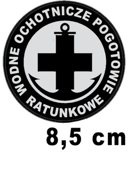 WOPR Wodne Ochotnicze Pogotowie Ratunkowe naszywka emblemat odblaskowy 8,5