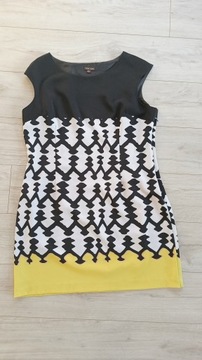 ПЛАТЬЕ 44 XXL черно-желтое