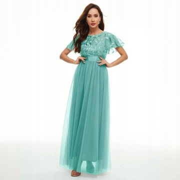 Elegancka suknia wieczorowa z cekinami damska ##