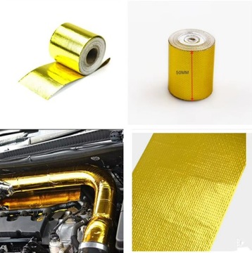 ЗОЛОТАЯ ТЕРМОИЗОЛЯЦИОННАЯ ЛЕНТА ДЛЯ ВЫХЛОПА 5 метров мотоцикла скутера Auto Quad