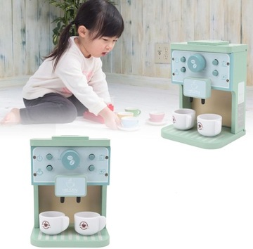 ДЕРЕВЯННАЯ КОФЕМАШИНА ДЛЯ ДЕТЕЙ + АКСЕССУАРЫ ХОРОШАЯ ИГРУШКА НА ПОДАРОК