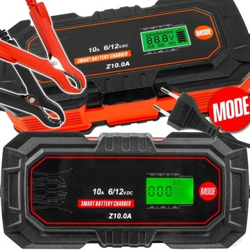 PROSTOWNIK MIKROPROCESOROWY ŁADOWARKA AKUMULATORA ŻELOWY AGM LCD 6V 12V 10A