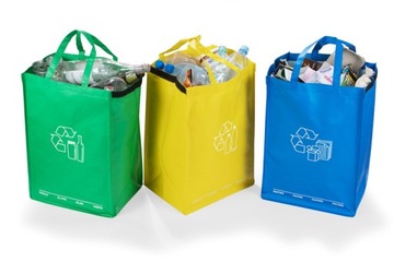 3 torby do segregacji śmieci odpadów MOCNE 40L EKO