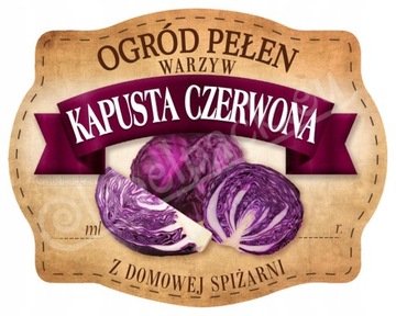 KAPUSTA MODRA - Etykieta, naklejka 10x
