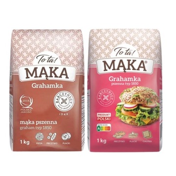 ŚWIEŻA ZDROWA MĄKA GRAHAM PEŁNOZIARNISTA Z MŁYNA TYP 1850 GRAHAMKA 1 KG