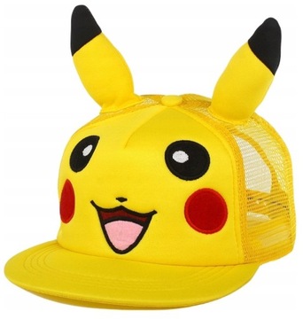 Czapka z daszkiem bejsbolówka Pikachu POKEMON uniwersalna z uszami USZY