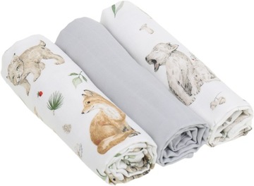 PIELUCHY MUŚLINOWE PIELUSZKI PREMIUM ZESTAW 3szt 60x75cm BABYMAM