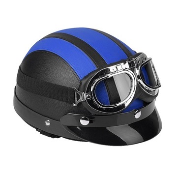 UNIWERSALNA KASK MOTOCYKLOWY RETRO GOGLE