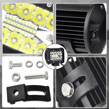 Комплект из 2 галогенных светодиодных рабочих ламп 200 Вт, 12–24 В.