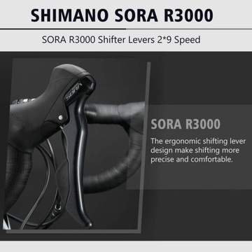 Шоссейный велосипед SAVA из углеродного волокна Shimano SORA R3000, 18 передач, карбон