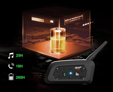 2X INTERKOM INTERCOM MOTOCYKLOWY EJEAS V6 PRO NOWA WERSJA 2024 IP67 1200M