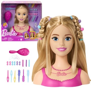 BARBIE STUDIO FRYZUR GŁOWA DO STYLIZACJI + AKCESORIA