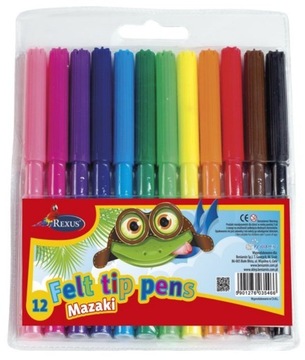 PISAKI MAZAKI 12 KOLORÓW FLAMASTRY BENIAMIN