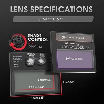 Сварочный шлем YESWELDER True Color TIG MIG ARC LYG-L500A-A