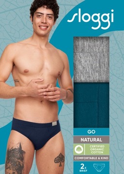 Zestaw MAJTKI MĘSKIE Slipy Bawełniane Sloggi Men GO Natural Brief C2P XL