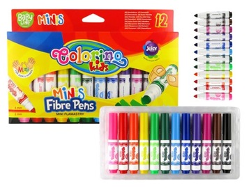 MINI flamastry zmywalne Colorino 12 KOLORÓW