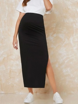 SHEIN SPÓDNICA CIĄŻOWA CZARNA GŁADKA PROSTA 38 ŁYB