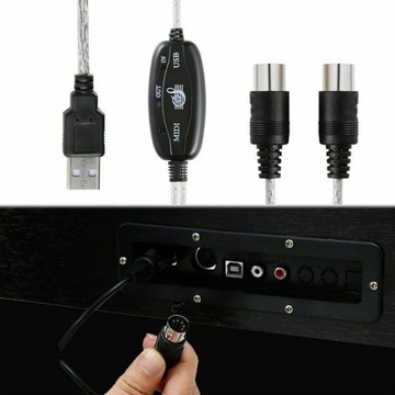 MIDI-ИНТЕРФЕЙС К USB ДВУХСТОРОННИЙ MIDI-КАБЕЛЬ ВХОД 2М ВЫХОД 5 DIN 16 КАНАЛОВ
