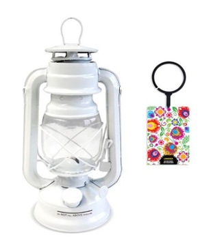LAMPA NAFTOWA OLEJOWA 24cm BIAŁA latarnia