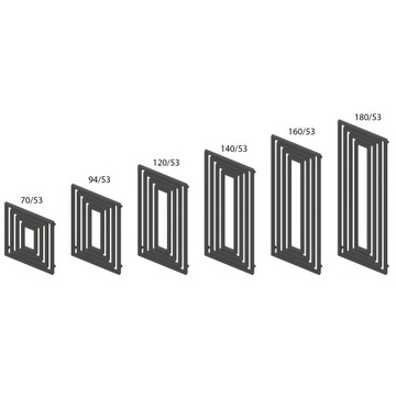Небольшой декоративный комнатный радиатор черный матовый 70x53 Pillar