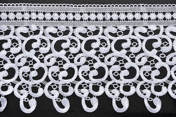 Лента гипюровая кружевная белая, высота 20 см.