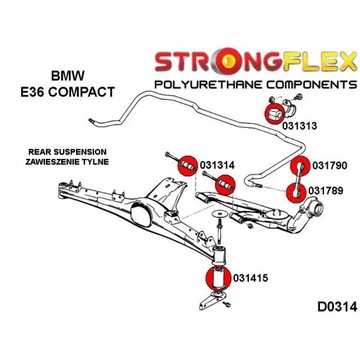 BMW E30 E21 E36 Comp САЙЛЕНТБЛОК ЗАДНЕГО РЫЧАГА ПОЛИУРЕТАН
