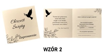 ZAPROSZENIE CHRZEST ŚW BEZ PERSONALIZACJI WZORY