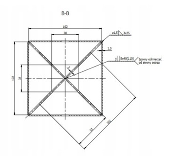 PODSTAWA SŁUPA KOTWA WBIJANA 100x100x900