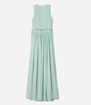 H&M weselna długa sukienka szyfonowa maxi trend 40 L j85