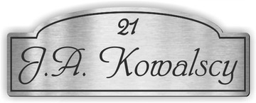 TABLICZKA na drzwi z grawerem nazwiska mieszkania numer NAZWISKO 19x7