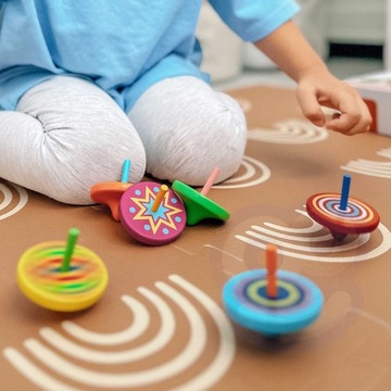 ДЕРЕВЯННЫЙ СПИННЕР VIGA ЦВЕТНЫЕ ЭКО УЗОРЫ МОНТЕССОРИ НА 3 ГОДА ЗА 1 ШТ.