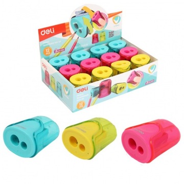 Двойная точилка Deli R011 с контейнером