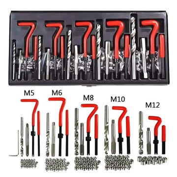 Zestaw do naprawy GWINTÓW M5 M6 M8 M10 M12 naprawczy GWINTOWNIKI 131 ele.