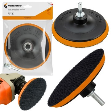 DYSK SZLIFIERSKI NA RZEP PAPIER ŚCIERNY KRĄŻKÓW 125mm + ADAPTER WIERTARSKI