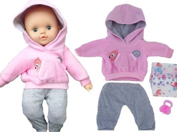 UBRANKO DLA LALKI CHŁOPCA, DRES, PAMPERS+ SMOCZEK