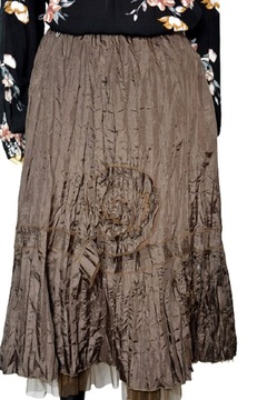 Artystyczna długa spódnica midi z tiulem S M