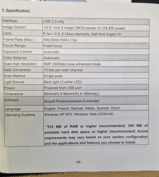 Сканер негативов и позитивных пленок FS-500 USB 2.0
