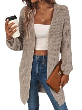 SHEIN SWETER NARZUTKA DAMSKA BEŻOWA CASUAL 38 V9B