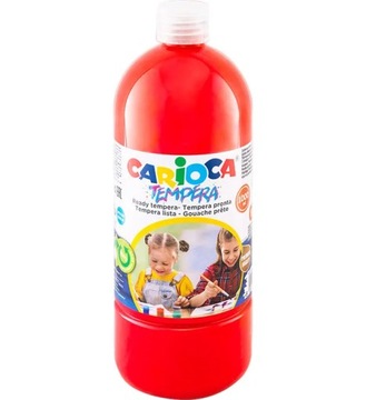 Farba szkolna TEMPERA 1000ml czerwona CARIOCA