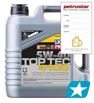 LIQUI MOLY TOP TEC 4100 5W40 4L