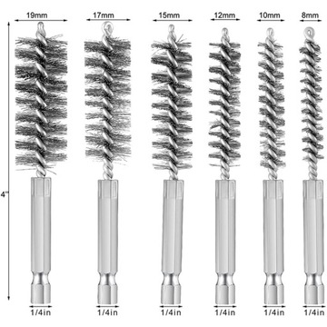 Проволочная щетка для чистки труб. 6 шт./компл. нержавеющая сталь