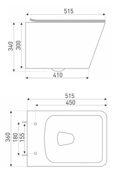 ПОДВЕСНОЙ УНИТАЗ, ЧЕРНЫЙ ДЮРОПЛАСТ KERRA TINOS SEAT