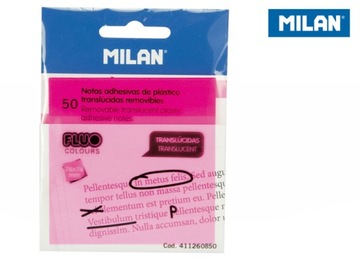 Milan karteczki samoprzylepne przezroczyste różowe