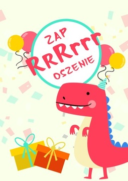 ZAPROSZENIE NA URODZINY ROCZEK Dinozaury